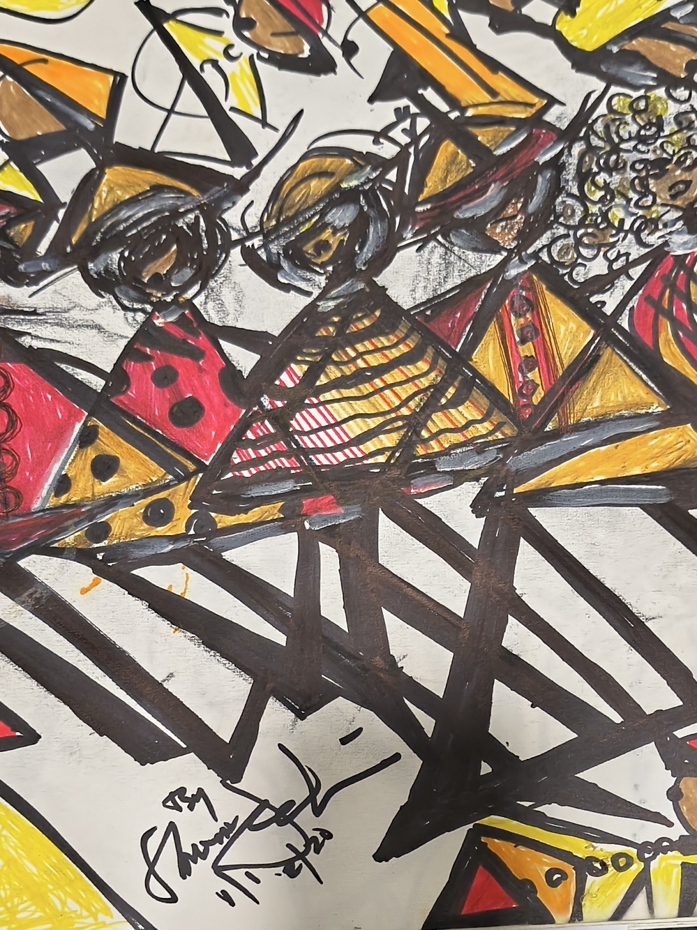 Abstract Original Artwork in Yellow & Black